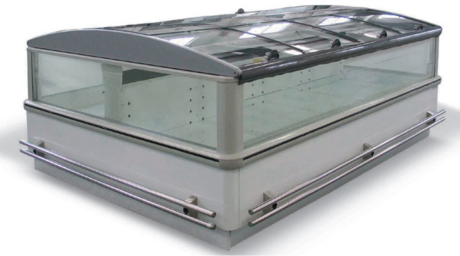 Remote Wide Island Freezer Glass Sided